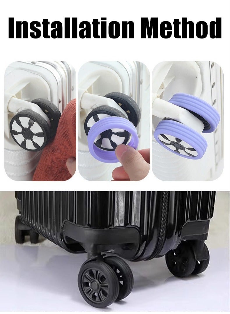 8 Pack Luggage Wheel Covers and  Silicone Carry on Luggage Suitcase Wheels Protector for Most Spinner Wheels Luggage Set - Image 2